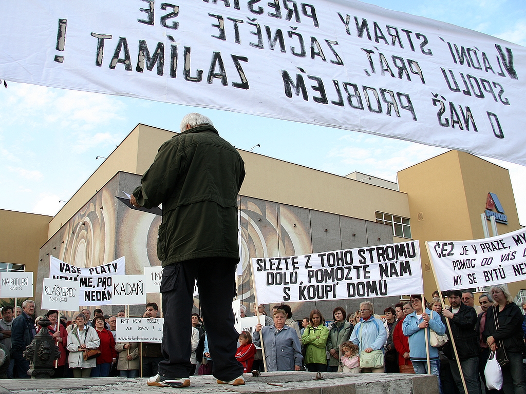 Demonstrace v Chomutově.